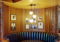 A Cluster Of 3 x Commercial Ceiling Pendant Globe Lights - From a Popular American Diner - CL800 -