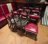 17 x Restarant Chairs - Retro 1950's American Diner Style, With Red Faux Leather Upholstery - From a