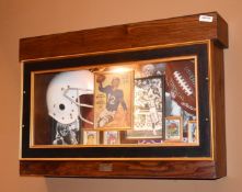 1 x Americana Wall Mounted Illuminated Display Case - AMERICAN FOOTBALL - American Themed Showcase