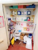 1 x Contents Of Janitors Closet Including Cleaning Sundries And Mop Station - From a Popular