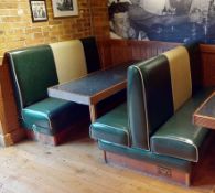 1 x Selection of Double Seating Benches and Dining Tables to Seat Upto 8 Persons Featuring Green