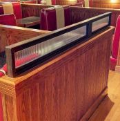 28 x Assorted Restaurant Seating Booth Privacy Panels - Steel Frames With Ribbed Privacy Glass -