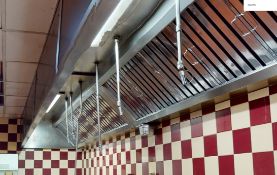 1 x Commercial Stainless Steel Kitchen Extractor Canopy With Ansul R-102 Fire Suppression System
