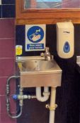 1 x Stainless Steel Commercial Handwash Basin & Soap Dispenser - From a Popular American Diner