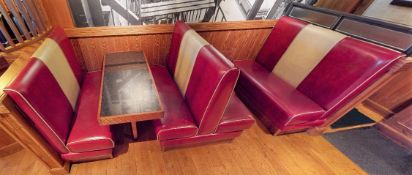 Selection of Double Seating Benches and Dining Tables to Seat Upto 8 Persons Featuring Green Faux