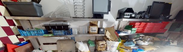7 x Assorted Stainless Steel Shelves With Wall Brackets - From a Popular American Diner - CL809 -