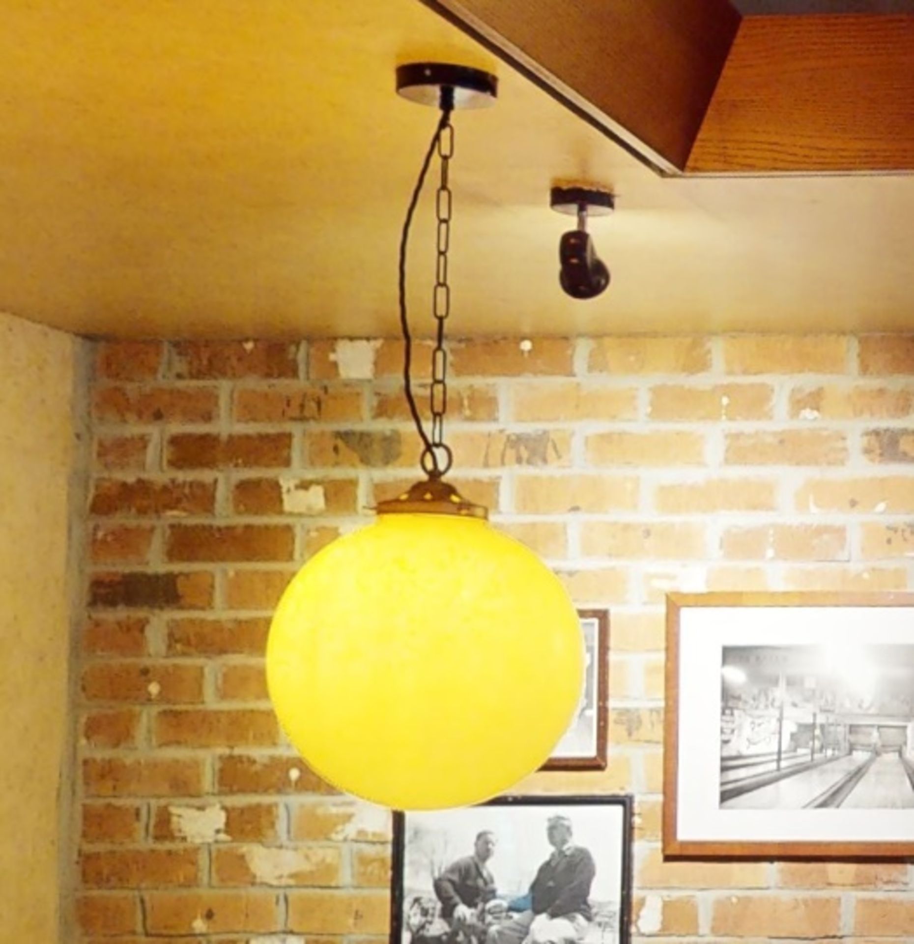 4 x Commercial Industrial-style Globe Ceiling Light Fittings - From a Popular American Diner - CL800