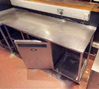 1 x Fosters Undercounter 60cm Freezer And Stainless Steel Prep Bench