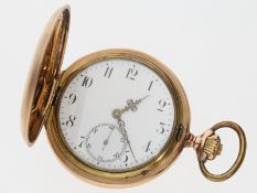 Taschenuhr: schwere rotgoldene Goldsavonnette, IWC Schaffhausen, ca. 1897