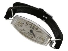 Armbanduhr: extrem rare, frühe Art déco Herrenuhr, Gallet, um 1920, im Stil der berühmten "Polyplan"