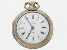 Taschenuhr: große und schwere englische Doppelgehäuse-Spindeluhr, signiert Franch, London, ca.1800