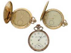 Taschenuhr: Konvolut von 3 Taschenuhren, vergoldet und Silber, Zentra, Tavannes, Favor, ca.1920-1935