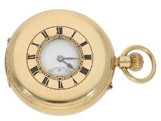 Taschenuhr: massive goldene englische Halbsavonnette feiner Qualität , Ashley & Sims No.8880, London