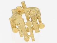 Ring: attraktiver vintage Designerring, um 1960, 18K Gold