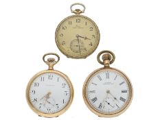 Taschenuhr: Konvolut von 3 Herrenuhren, goldfilled, ca.1900-1920