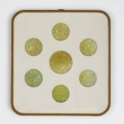 7 Jade-Medaillons, China, 19. Jahrhundert
