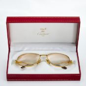 CARTIER - Brille mit geschliffenen und getönten Gläsern in Schatulle