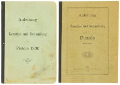 Zwei Reglemente zur Parabellum-Pistole 1900