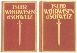 Konvolut von zwei Büchern, Das Wehrwesen der Schweiz