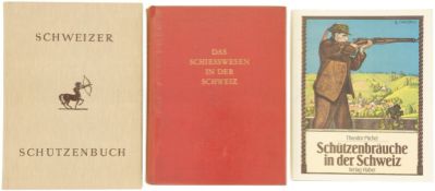Konvolut von drei Büchern, Schützenwesen und Bräuche der Schweiz