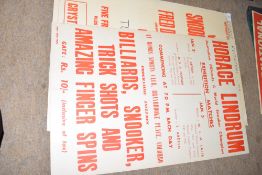 Advertising board marked 'Horace Lindrum, Australian billiards and World snooker champion,