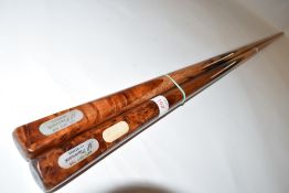 Two J P Mannock anti-grip cues with original horn ferrules