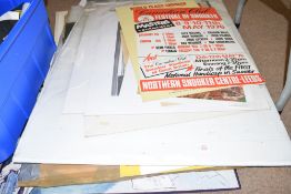 Two folders containing a range principally reprints Snooker advertising pictures and black and white