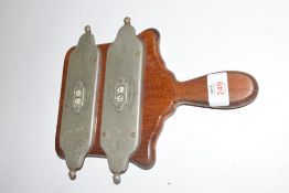 Burroughes & Watts Manufactured in France billiards scorer on hardwood back, marked 'Spot and Plain,