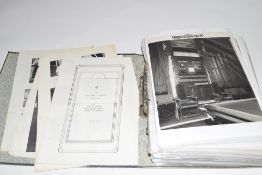 Grey folder containing a good selection black and white photographs and prints to include a range