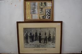 Reproduction coloured print 'The Leading eight Billiard Players of 1880', together with a further
