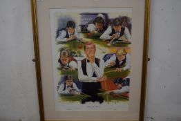 After Peter Deigham, Kings of the Bays Mk II, coloured print set in gilt frame