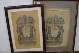 The Billiards Society of Great Britain, Ireland and The Colonies, framed certificate to certify that