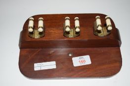 Mahogany cue rest with bone mounts