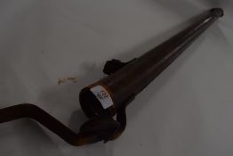 Vintage leather cylindrical cue travel case, 143cm long