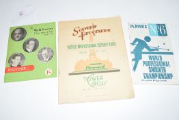 Mixed Lot: World Professional Snooker final March 10-18 1950 souvenir programme, Tower Circus,