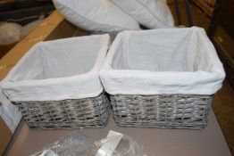 Pair of grey wicker baskets