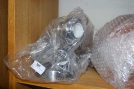 Pair of Rossi one light arm sconce fixture, finish silver