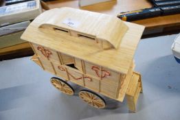 Scratch built Romany matchstick caravan, 30cm wide