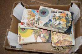 Box of various Airfix items to include German infantry, British 8th Army, British Paratroopers etc