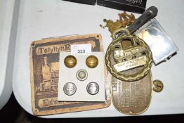 Mixed Lot comprising two small pressed metal plaques marked 'Great Western Railway' and 'LMSR'