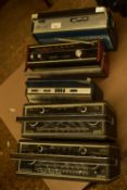 MIXED LOT: 5 RADIOS TO INCLUDE:BUSH VTR 174 (1969), FIDELITY RAD II B (1968), HACKER HARRIER RP71 (
