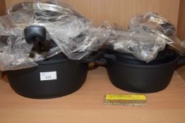 Eight piece cooking pan set