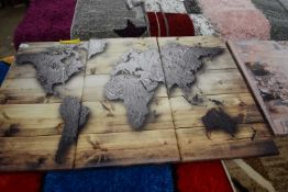 Doors to the World, three piece unframed graphic art print, 60 x 90cm
