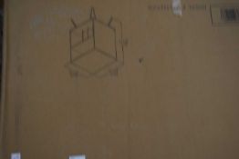 Side table with metal legs, colour brown oak/white