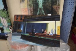 Print on canvas 'Nighthawks' by Edward Hopper 60 x 37cm