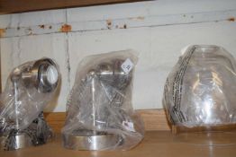 Pair of chrome wall lights