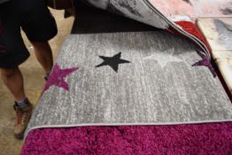 Rio grey floor rug, 100 x 60cm