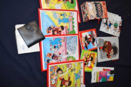 9 'The Beano' Collectors items to include, 3 framed prints, mouse mat, gift bags and desk Calendars