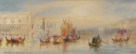 Frederick James Aldridge (British, 1850-1933), Bridge of Sighs, Venice, watercolour on paper,