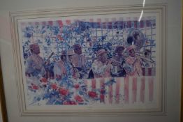 In the manner of Utagawa Kunisada (Japanese,19th century) a pair of Ukiyo-e woodblock prints,